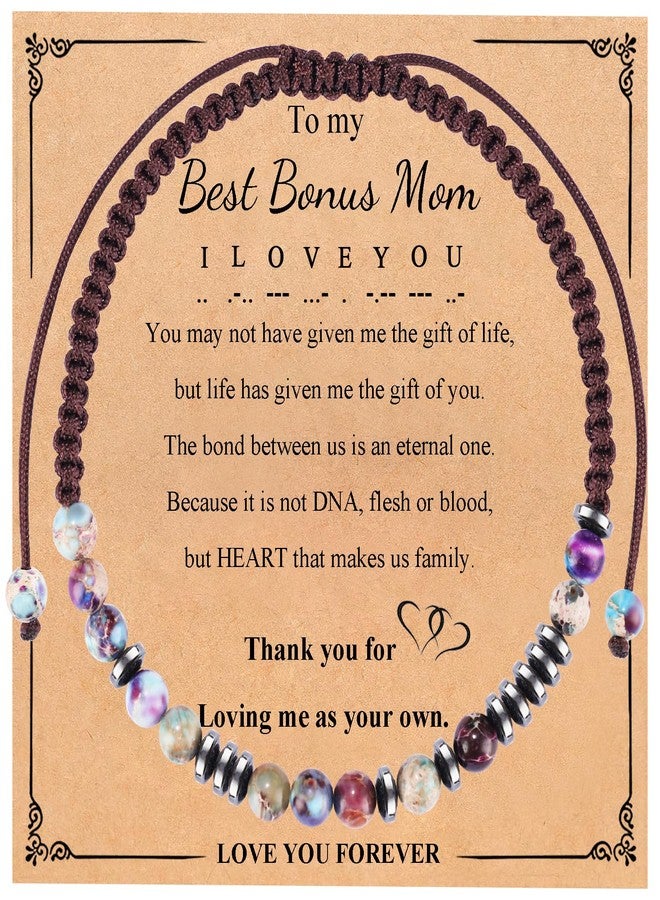 BABORI Best Friend Birthday Gifts for Bonus Mom Mothers Day Fathers Day Birthday Christmas Anniversary Memorial Graduation I Love You Imperial Stone Beads Bracelet Jewelry Gifts - Image 1